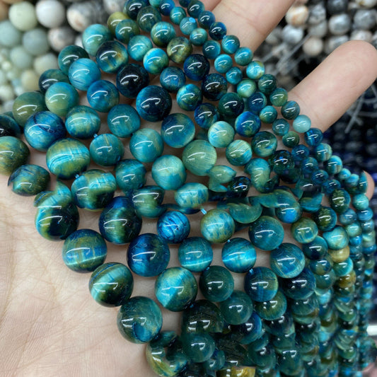 Baolan Tiger Eye Stone Beads Beads Semi-Finished Wholesale Cross-Border Diy Handmade Jewelry Accessories