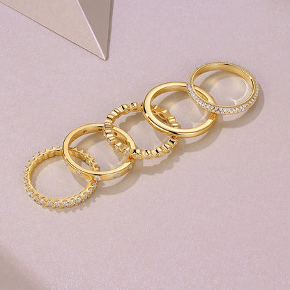 1Golden Stars - Fashionable Men And Women Ring And Ring Jewelry Set With Moissanite S925 Sterling Silver And Gold-plated Diamond Prohibit Tk Sales