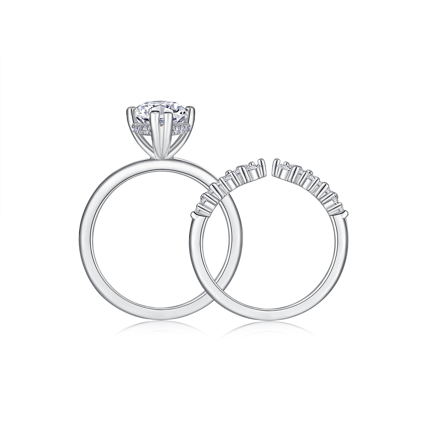 1Star Eyes - Fashionable Men And Women Ring And Ring Jewelry Set With Moissanite S925 Sterling Silver And Platinum-plated Diamond Prohibit Tk Sales
