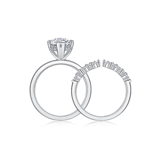 1Star Eyes - Fashionable Men And Women Ring And Ring Jewelry Set With Moissanite S925 Sterling Silver And Platinum-plated Diamond Prohibit Tk Sales
