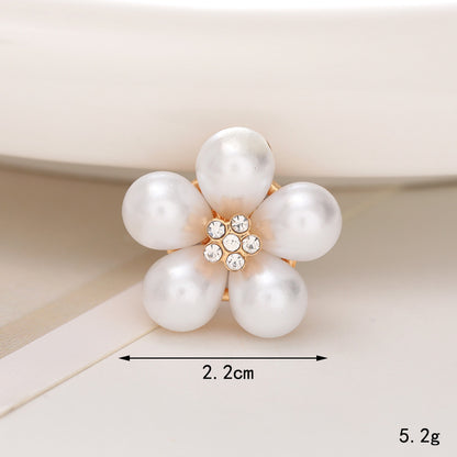 Jeans Button Hole Shoes Diy Accessories Bright Crystal Classic Style Ornament Accessories Upper Pearl Flower