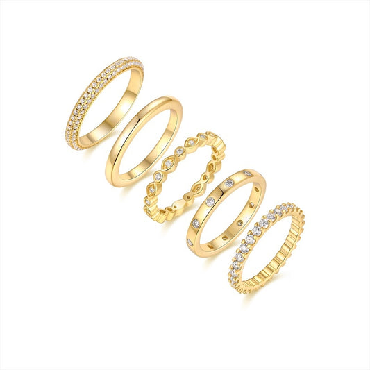 1Gold Ring - A Fashionable Men And Women Ring And Jewelry Piece Set With Moissanite S925 Sterling Silver And Gold-plated Diamonds Prohibit Tk Sales