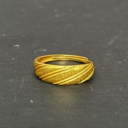 24k Gold Jewelry,Gold Dome Croissant Band Ring, Stackable Ring, Signet Ring, Women Jewelry Minimalist Chic Style