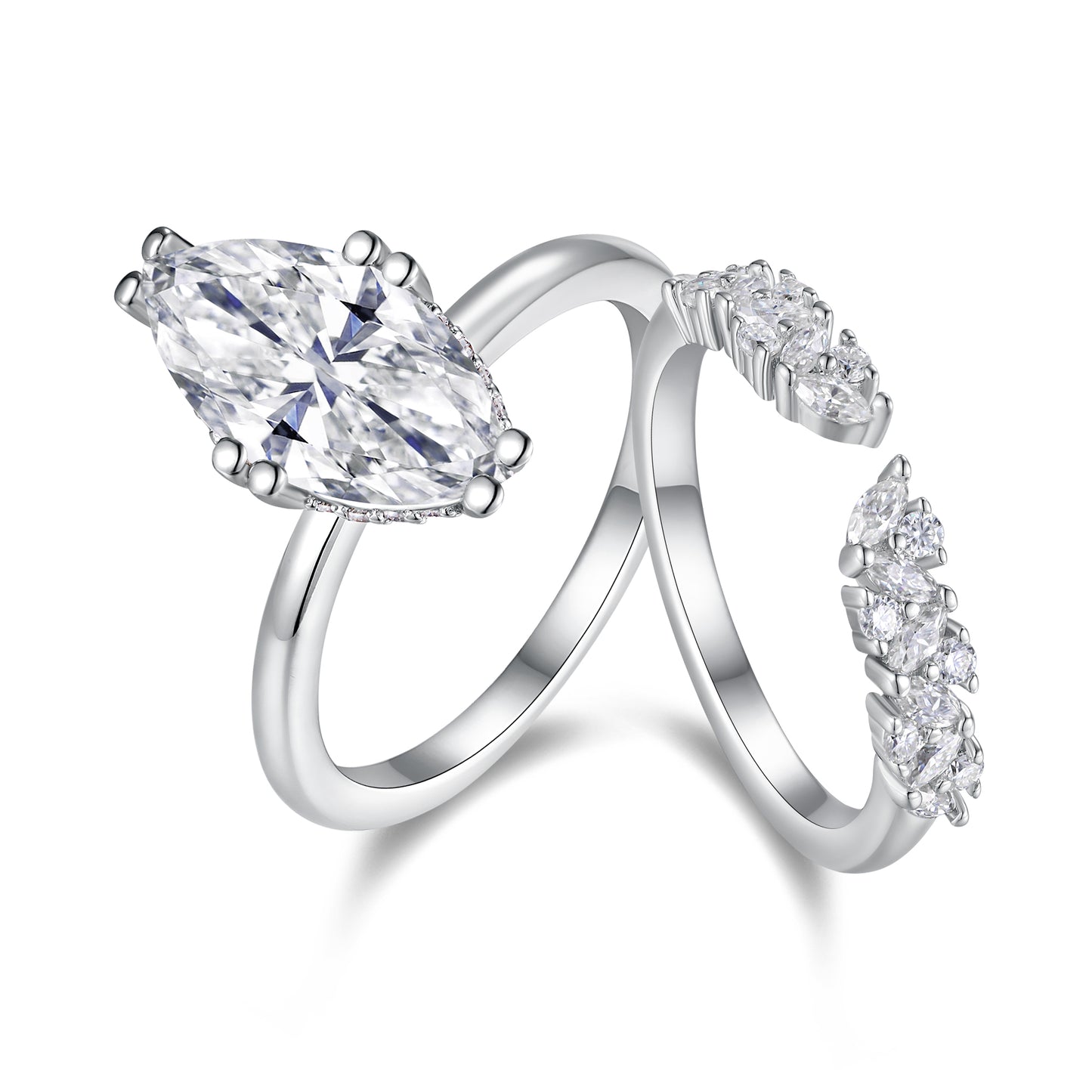 1Star Eyes - Fashionable Men And Women Ring And Ring Jewelry Set With Moissanite S925 Sterling Silver And Platinum-plated Diamond Prohibit Tk Sales