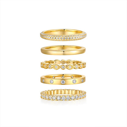 1Gold Ring - A Fashionable Men And Women Ring And Jewelry Piece Set With Moissanite S925 Sterling Silver And Gold-plated Diamonds Prohibit Tk Sales