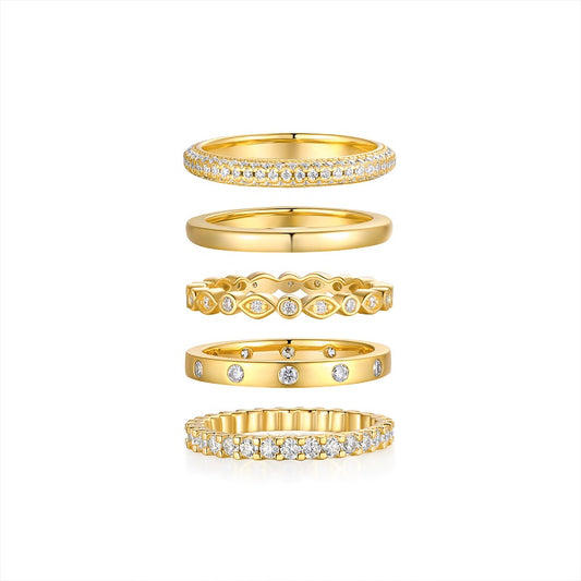 1Gold Ring - A Fashionable Men And Women Ring And Jewelry Piece Set With Moissanite S925 Sterling Silver And Gold-plated Diamonds Prohibit Tk Sales