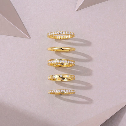 1Golden Stars - Fashionable Men And Women Ring And Ring Jewelry Set With Moissanite S925 Sterling Silver And Gold-plated Diamond Prohibit Tk Sales