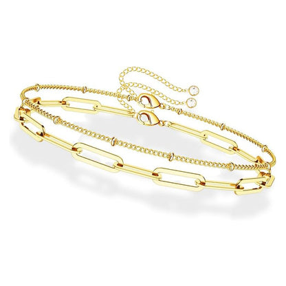 Dainty Gold Bracelets For Women, 14K Gold Filled Adjustable Layered Bracelet Cute Evil Eye Oval Chain Pearl Bar Turtle Gold Bracelets For Women Jewelry