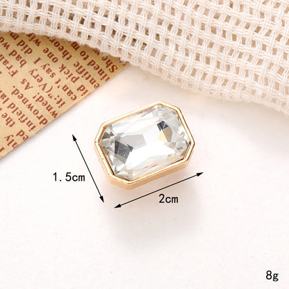 Jeans Button Hole Shoes Diy Accessories Bright Crystal Classic Style Ornament Accessories Upper Pearl Flower