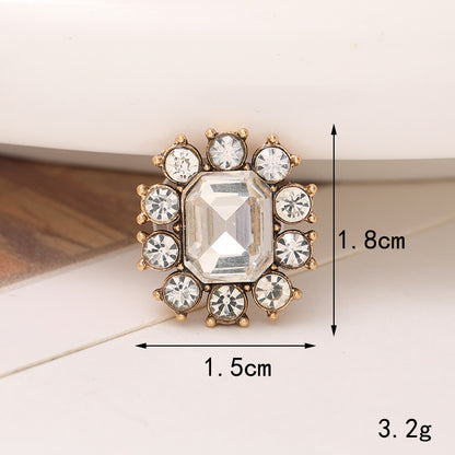 Jeans Button Hole Shoes Diy Accessories Bright Crystal Classic Style Ornament Accessories Upper Pearl Flower