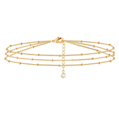 Dainty Gold Bracelets For Women, 14K Gold Filled Adjustable Layered Bracelet Cute Oval Chain  Bar Gold Bracelets For Women Jewelry