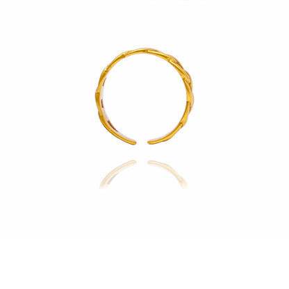 24k Gold Jewelry,Classic Twist Chain Open Rings For Women Zircon Geometric Twist Wrapped Couple Ring Jewelry