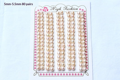 Half-hole Aurora-colored Natural Freshwater Flat-round White Pearls