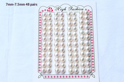 Half-hole Aurora-colored Natural Freshwater Flat-round White Pearls