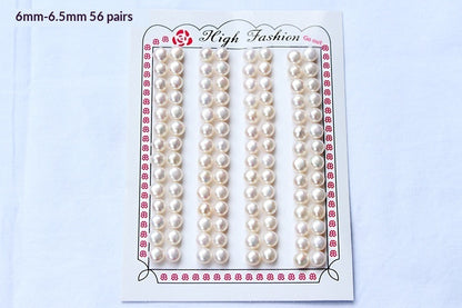 Half-hole Aurora-colored Natural Freshwater Flat-round White Pearls