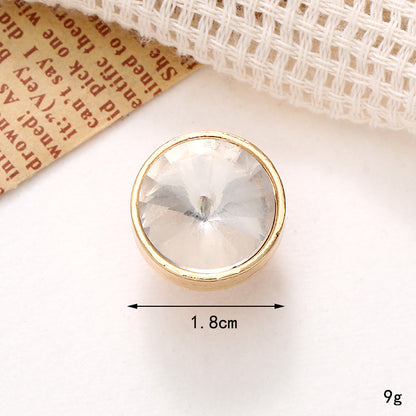 Jeans Button Hole Shoes Diy Accessories Bright Crystal Classic Style Ornament Accessories Upper Pearl Flower