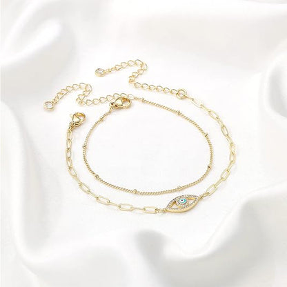 Dainty Gold Bracelets For Women, 14K Gold Filled Adjustable Layered Bracelet Cute Oval Chain  Bar Gold Bracelets For Women Jewelry