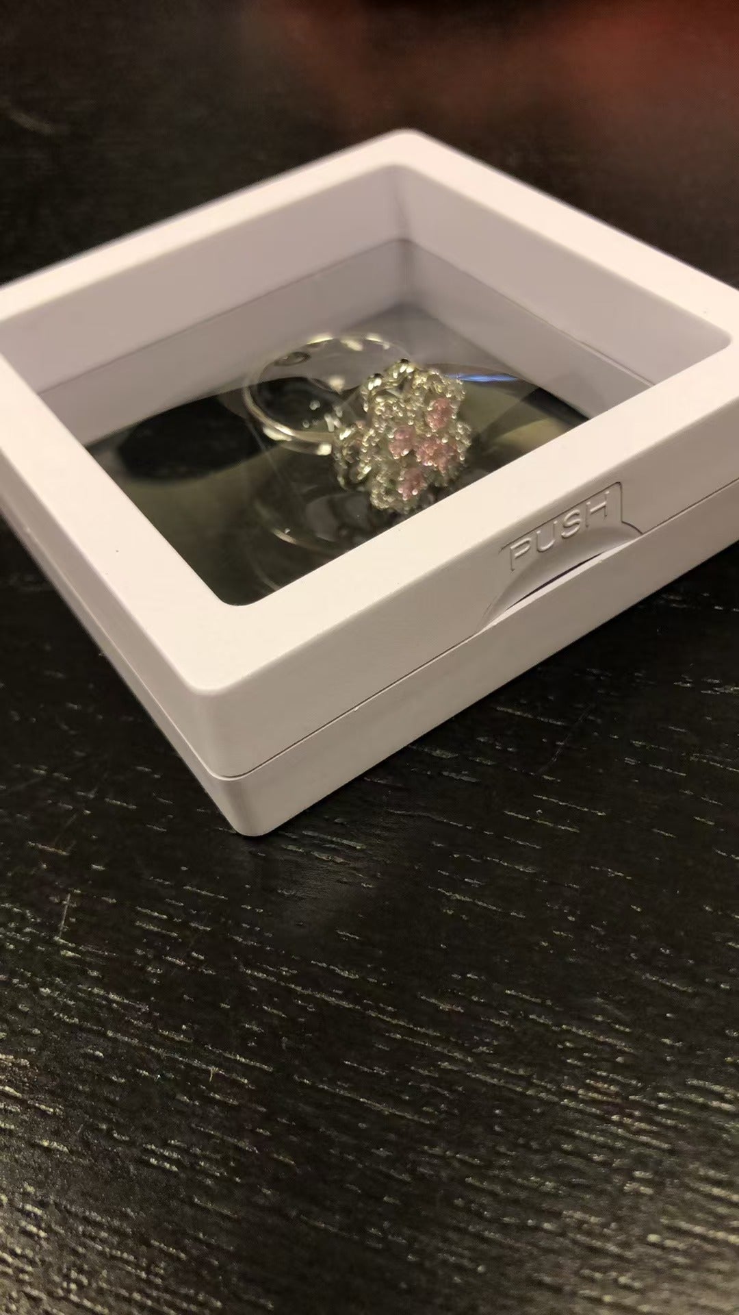 Rotate Rings For Women,Zircon Stainless Steel Open Adjustable Ring  Gift Jewelry