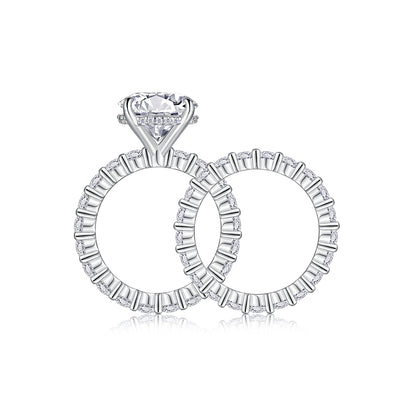 1Time Vow - Fashionable Men And Women Ring Row Jewelry Set With 5-carat Moissan Diamond S925 Sterling Silver And Platinum-plated Diamond Prohibit Tk Sales