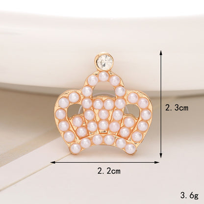 Jeans Button Hole Shoes Diy Accessories Bright Crystal Classic Style Ornament Accessories Upper Pearl Flower