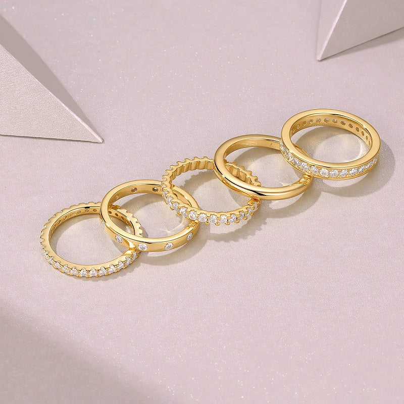 1Gold Ring - A Fashionable Men And Women Ring And Jewelry Piece Set With Moissanite S925 Sterling Silver And Gold-plated Diamonds Prohibit Tk Sales