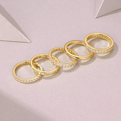 1Gold Ring - A Fashionable Men And Women Ring And Jewelry Piece Set With Moissanite S925 Sterling Silver And Gold-plated Diamonds Prohibit Tk Sales