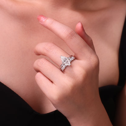 1Star Eyes - Fashionable Men And Women Ring And Ring Jewelry Set With Moissanite S925 Sterling Silver And Platinum-plated Diamond Prohibit Tk Sales