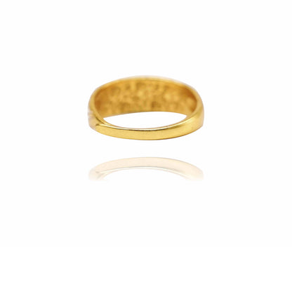 24k Gold Jewelry,Gold Dome Croissant Band Ring, Stackable Ring, Signet Ring, Women Jewelry Minimalist Chic Style