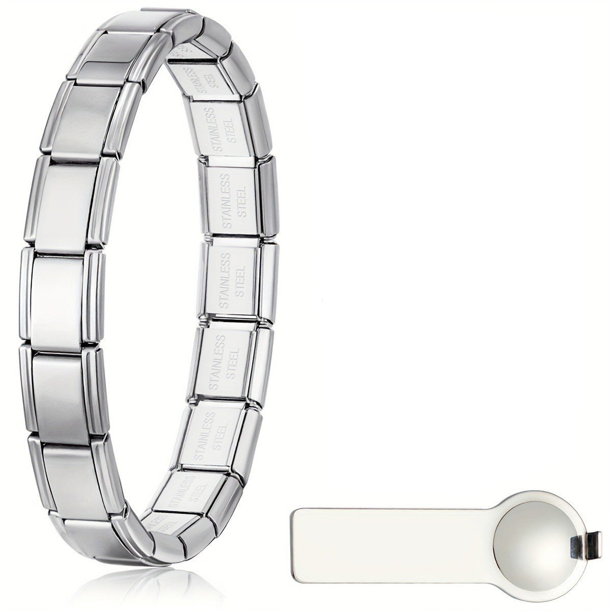 Stainless Steel Handmade Free-combination Blank Modular Bracelet