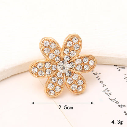 Jeans Button Hole Shoes Diy Accessories Bright Crystal Classic Style Ornament Accessories Upper Pearl Flower